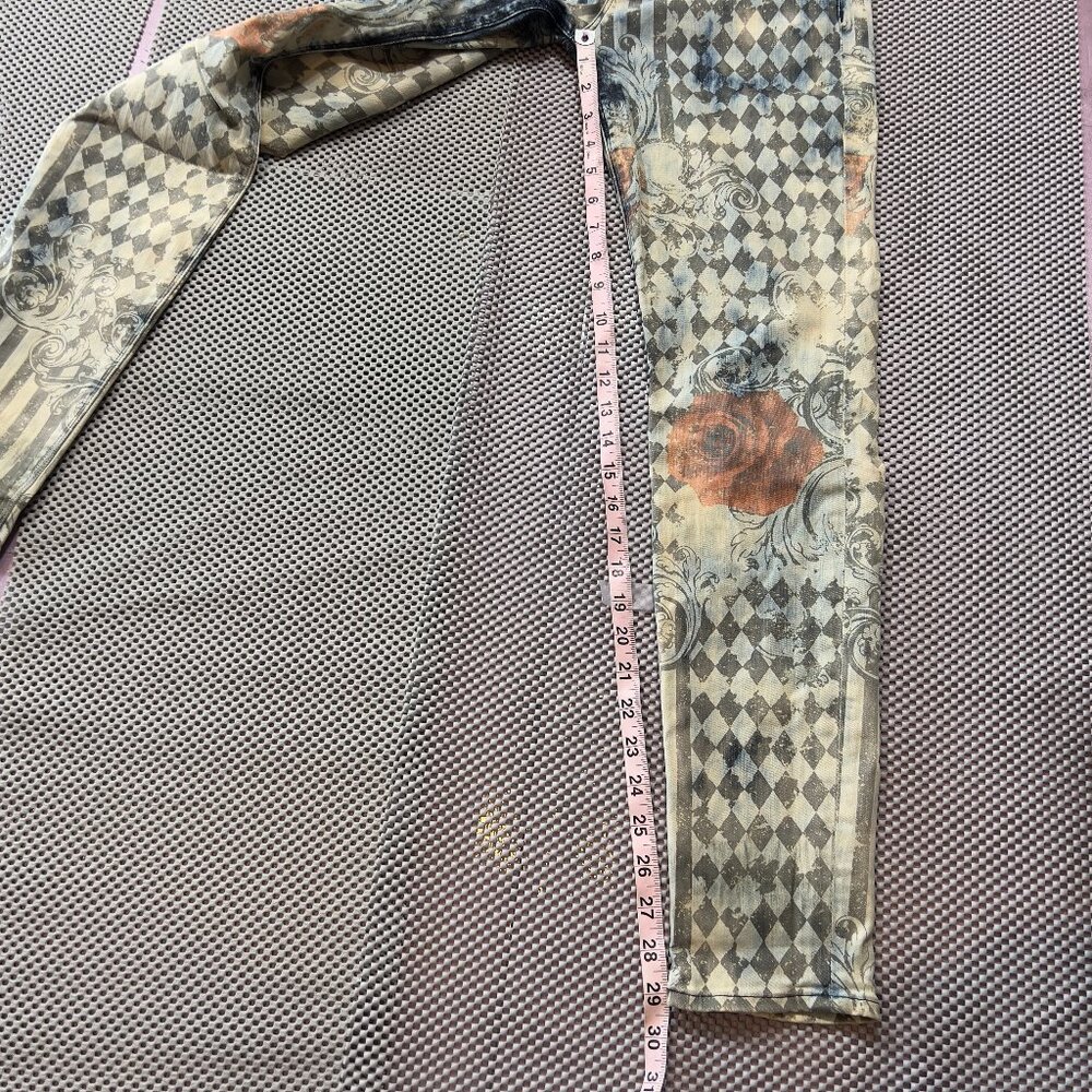 HUDSON Krista Roses Graphic Super Skinny Jeans Sz 29 Streetwear Art to Wear - Picture 4 of 11